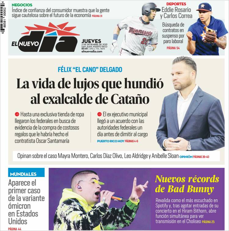 Portada de El Nuevo Día (Puerto Rico)
