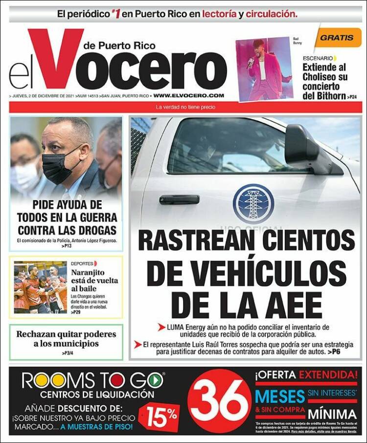Portada de Vocero (Puerto Rico)