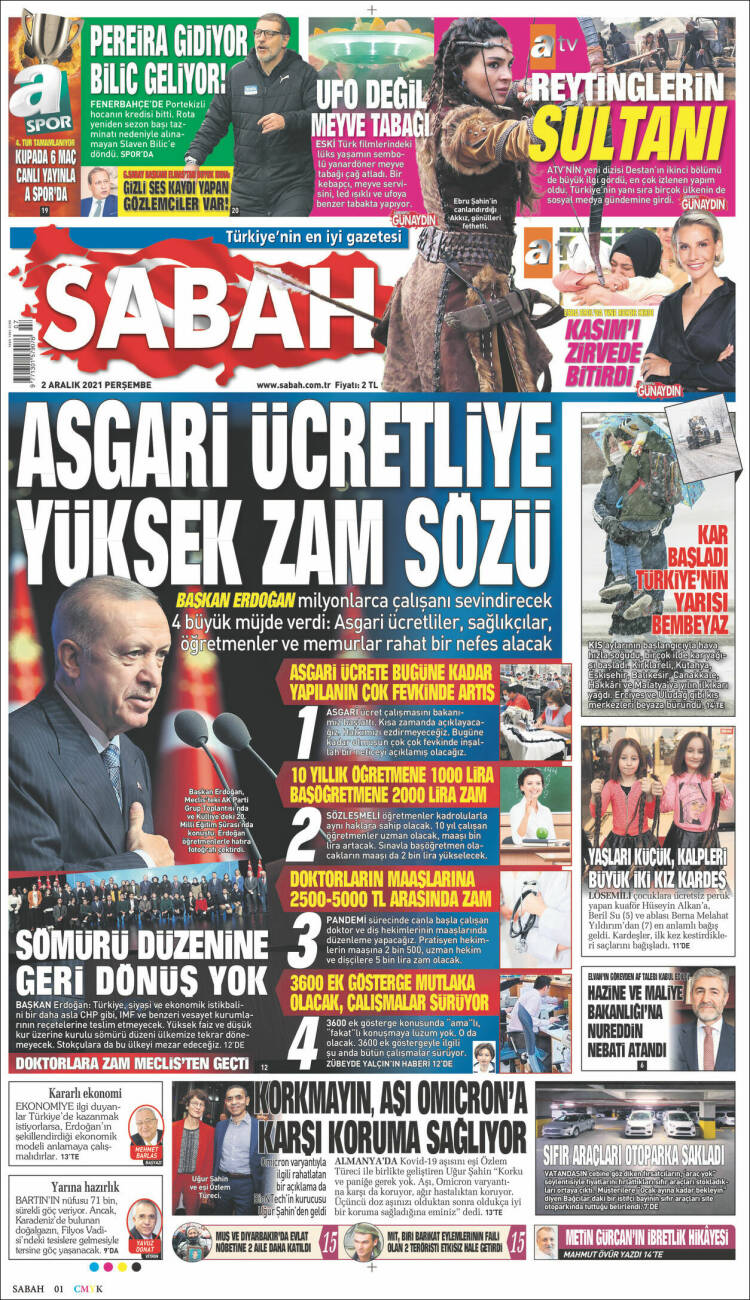 Portada de Sabah (Turqu&iacute;a)