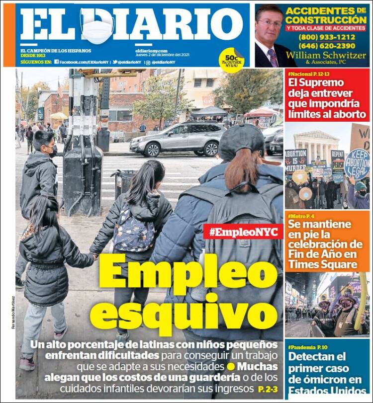 Portada de El Diario NY (USA)