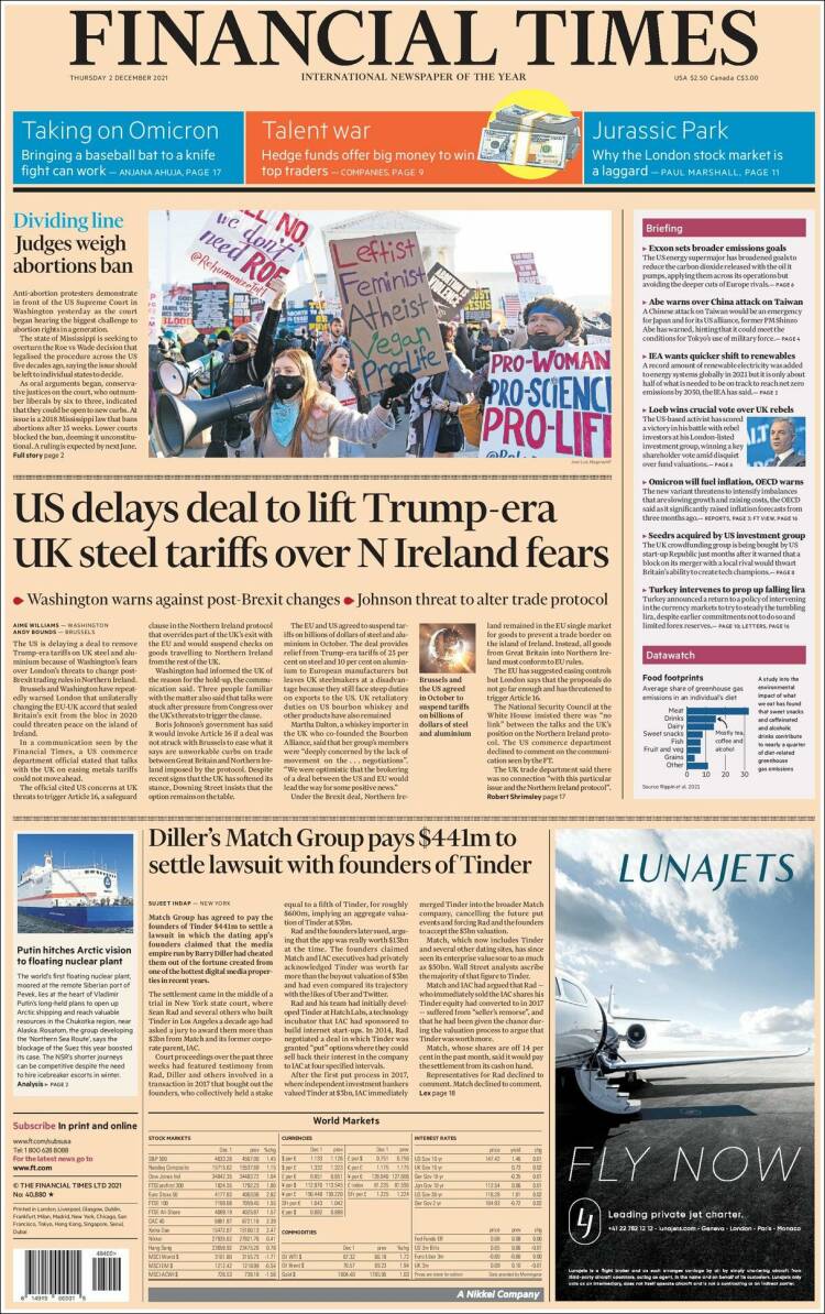 Portada de Financial Times - USA (USA)