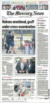 Portada de San Jose Mercury News (USA)