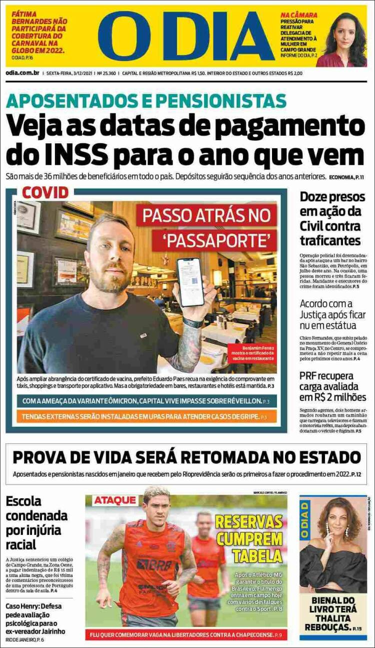 Portada de O Dia (Brasil)