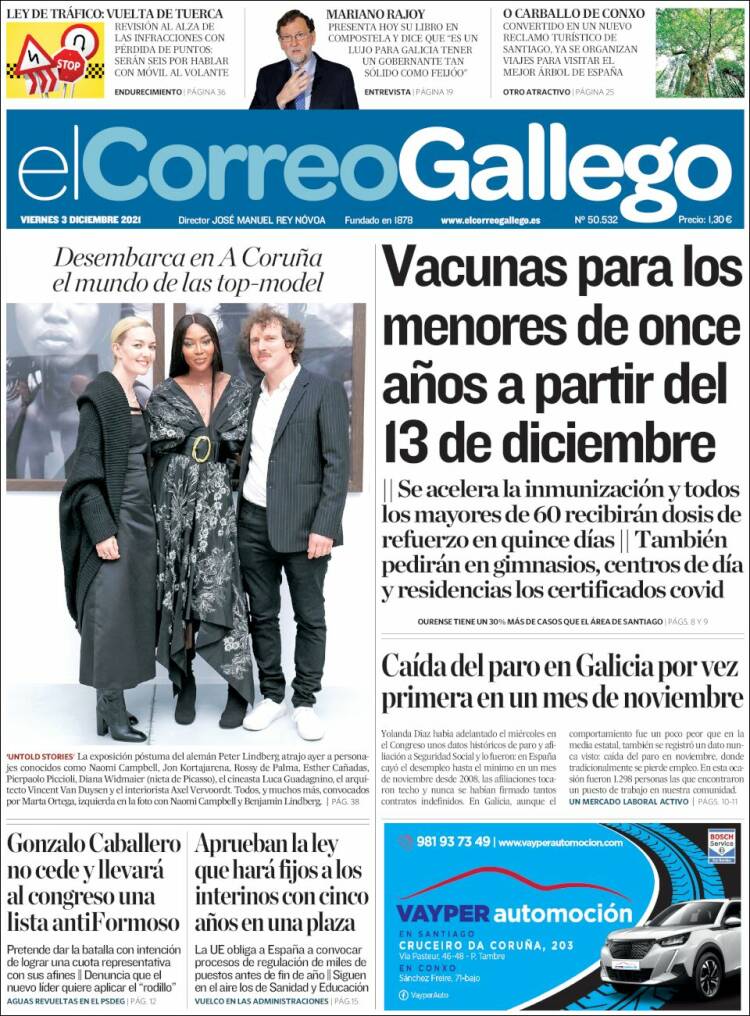 Portada de El Correo Gallego (Espa&ntilde;a)