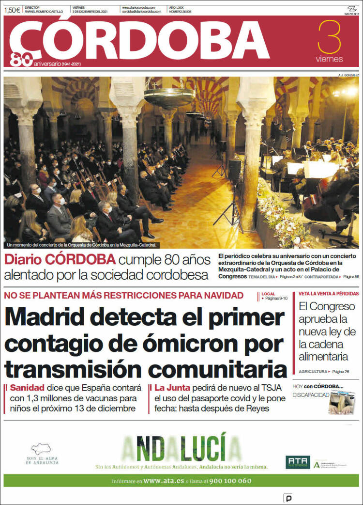 Portada de Diario de Córdoba (Espa&ntilde;a)