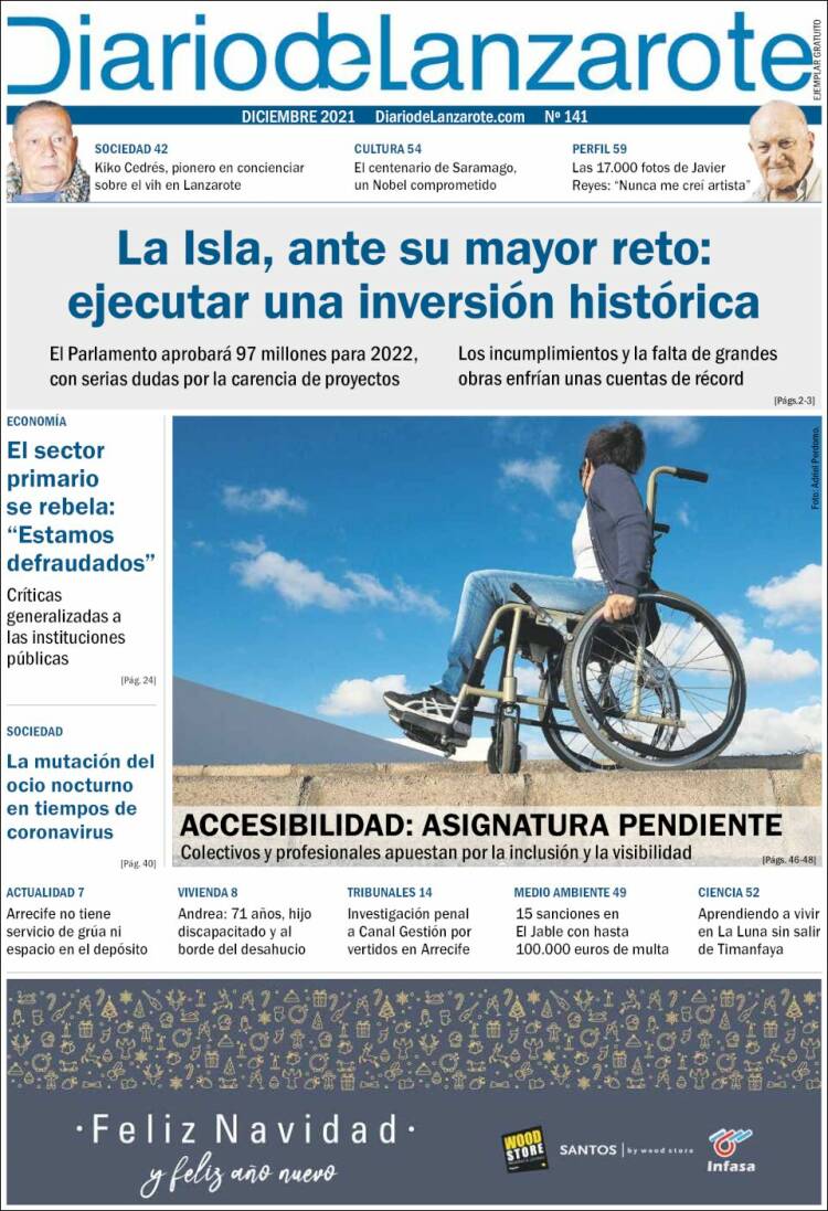 Portada de Diario de Lanzarote (Espa&ntilde;a)