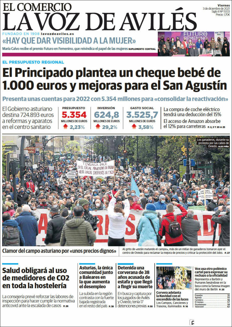 Portada de El Comercio - Avilés (Espa&ntilde;a)