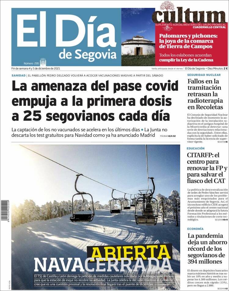 Portada de El Día de Segovia (Espa&ntilde;a)
