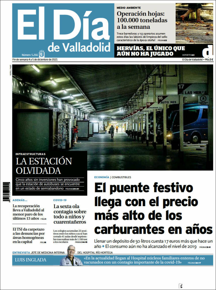 Portada de El Día de Valladolid (Espa&ntilde;a)
