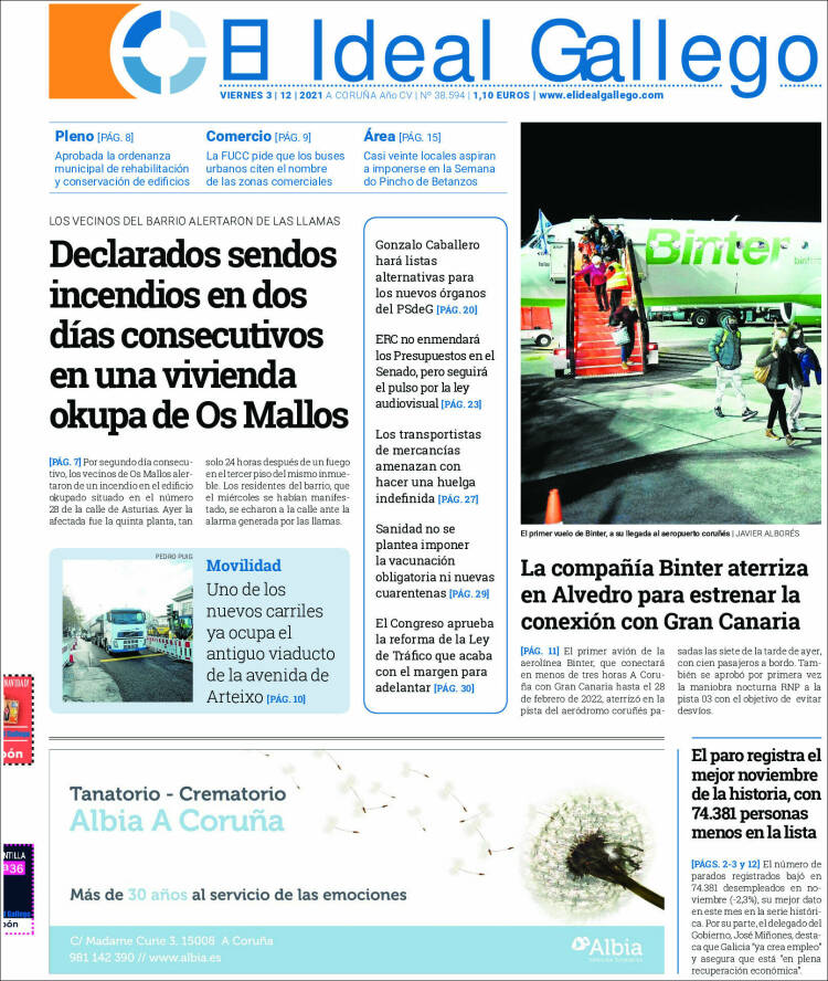 Portada de El Ideal Gallego (Espa&ntilde;a)