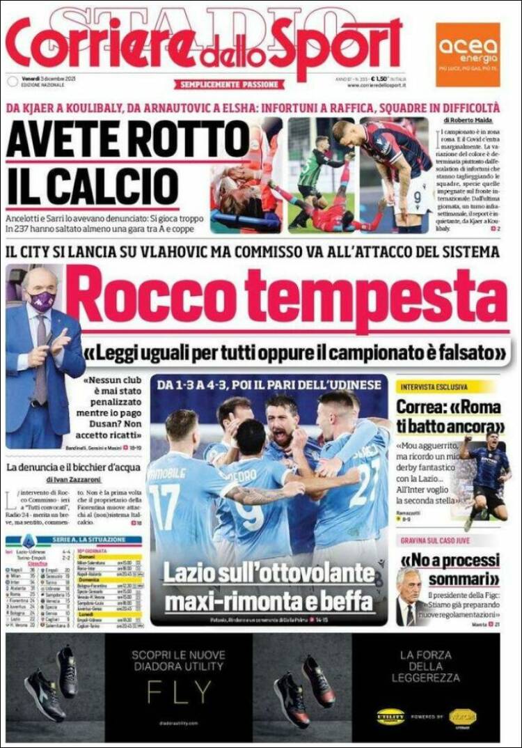 Portada de Corriere dello Sport (Italia)