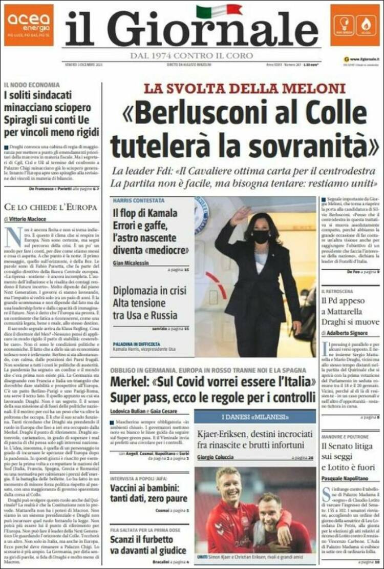 Portada de il Giornale (Italia)