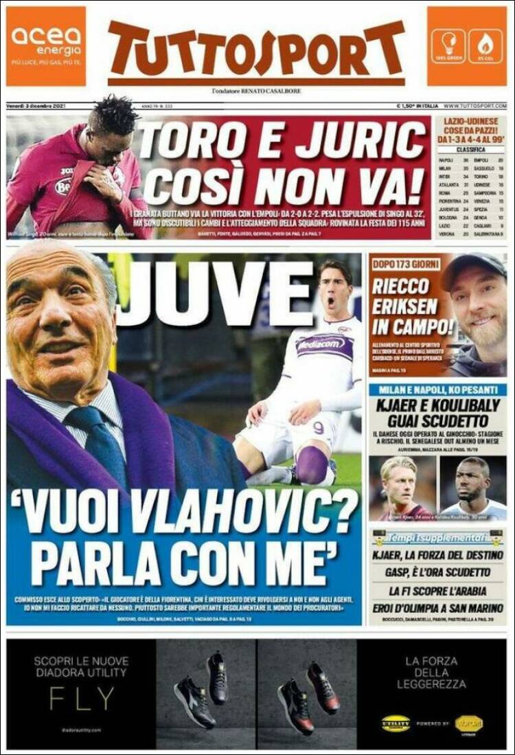 Portada de Tuttosport (Italia)