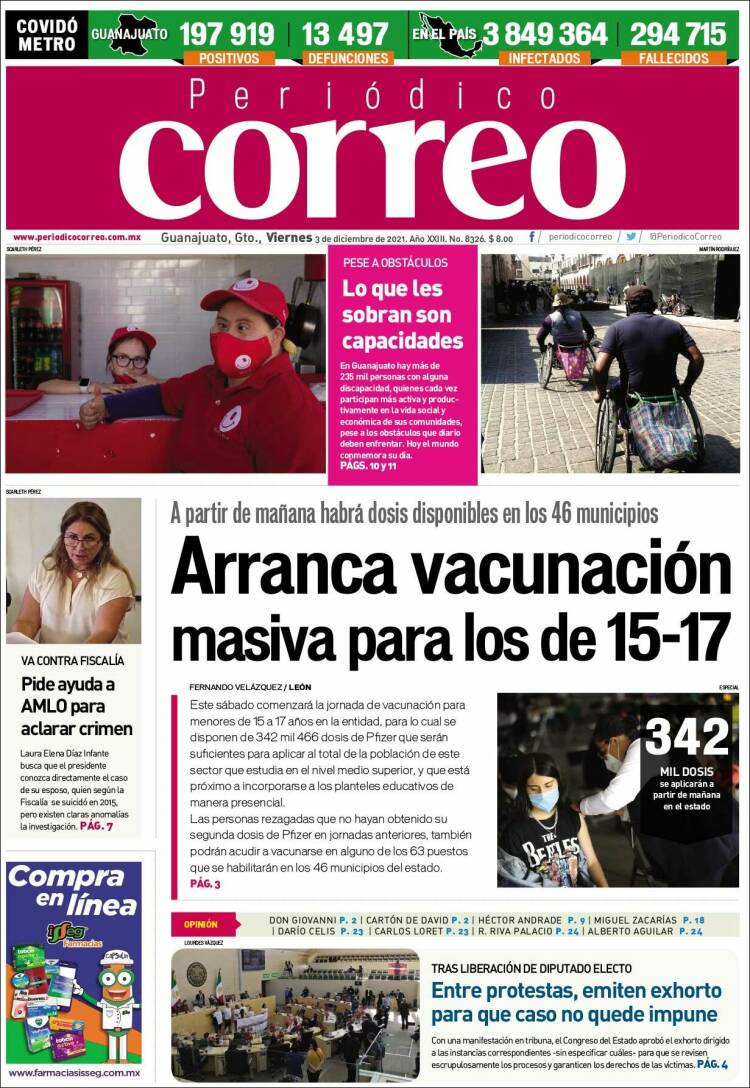 Portada de Correo - El diario del Estado de Guanajuato (Mexico)