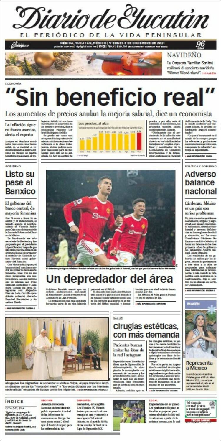 Portada de Diario de Yucatán (Mexico)