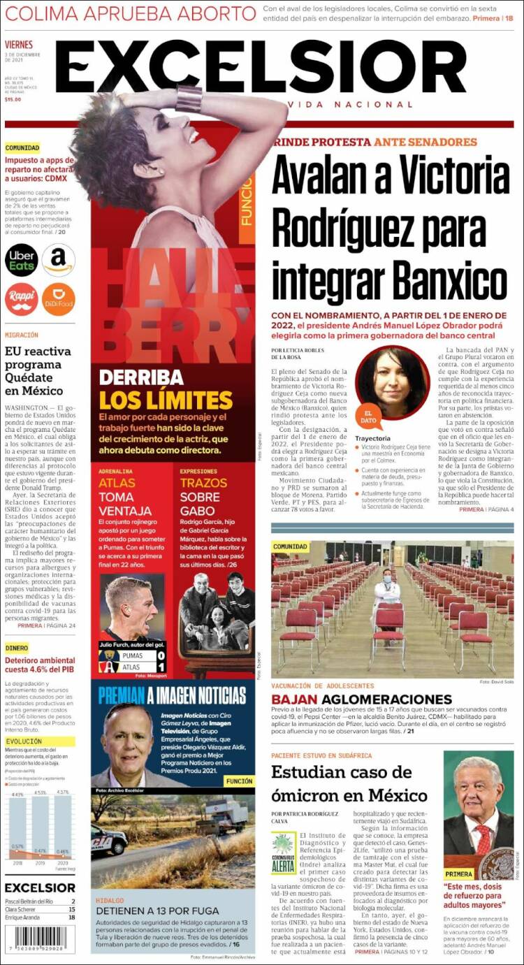 Portada de Excelsior (Mexico)