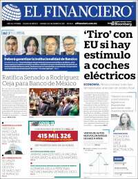 Portada de El Financiero (México)