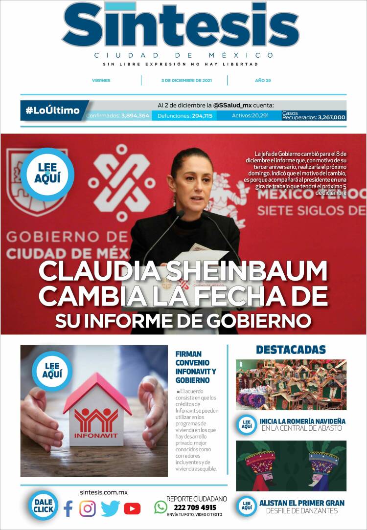 Portada de Síntesis Nacional (México)