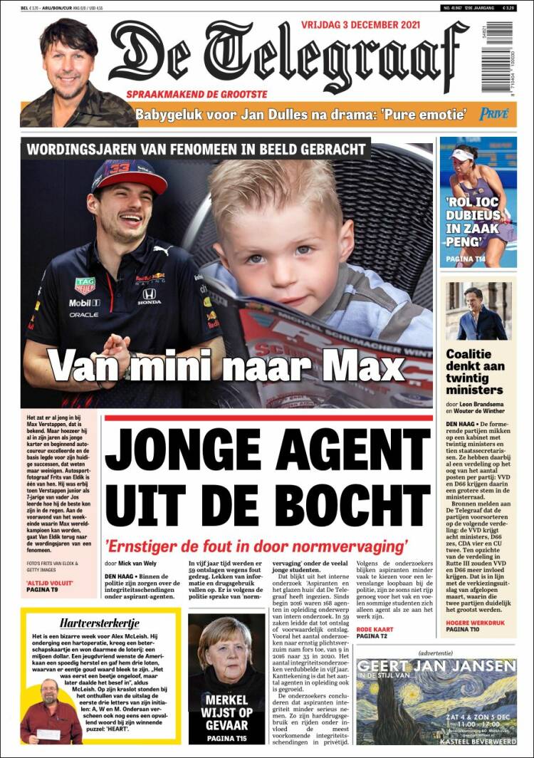 Portada de De Telegraaf (Pa&iacute;ses Bajos)