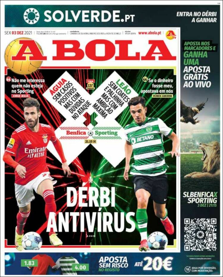 Portada de A Bola (Portugal)