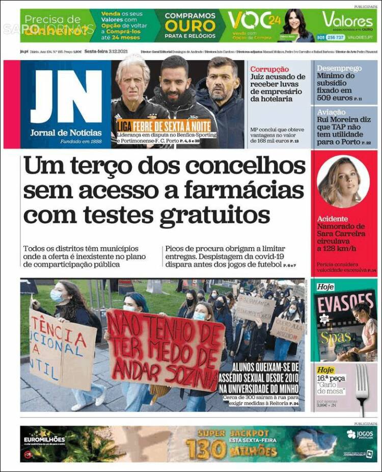 Portada de Jornal de Notícias (Portugal)