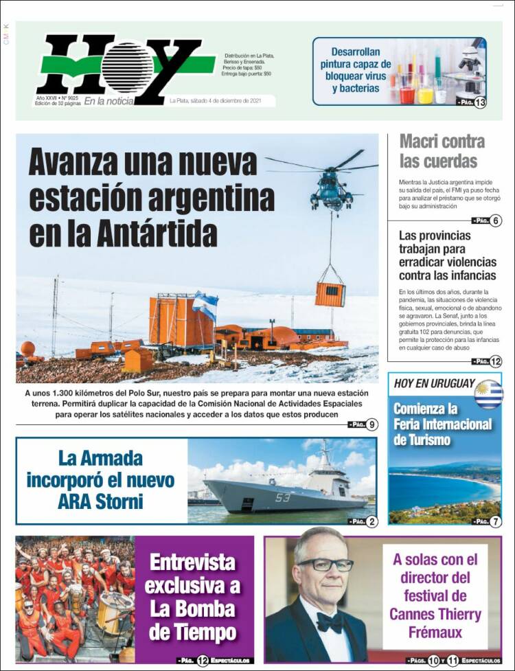 Portada de Diario Hoy (Argentina)