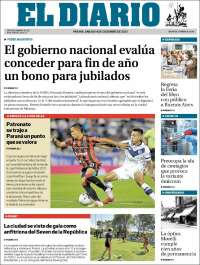 Portada de El Diario de Paraná (Argentina)