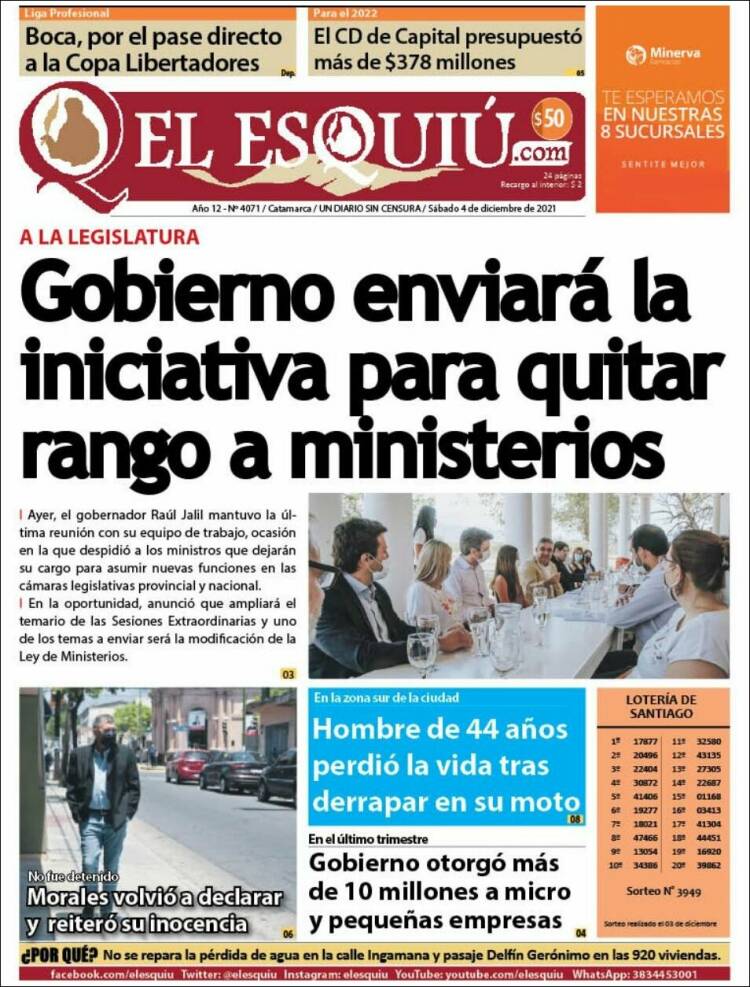 Portada de El Esquiu (Argentina)