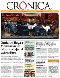 Portada de La Crónica de Hoy (Mexique)