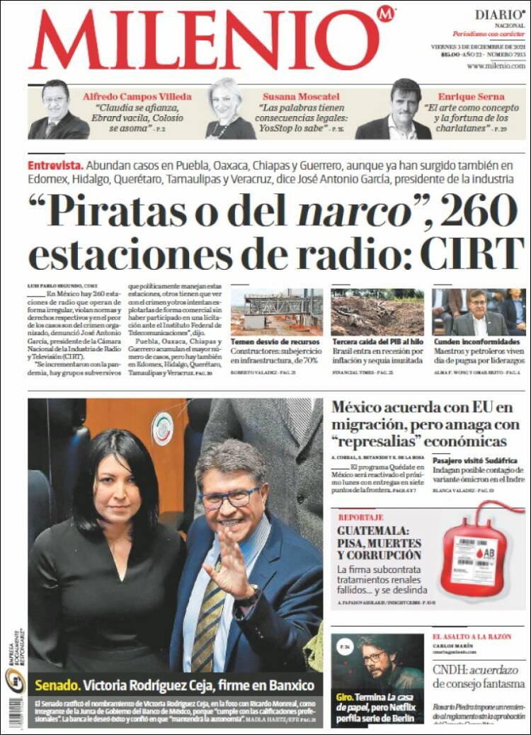 Portada de Milenio (Mexique)
