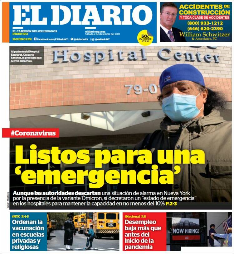 Portada de El Diario NY (&Eacute;tats-Unis)