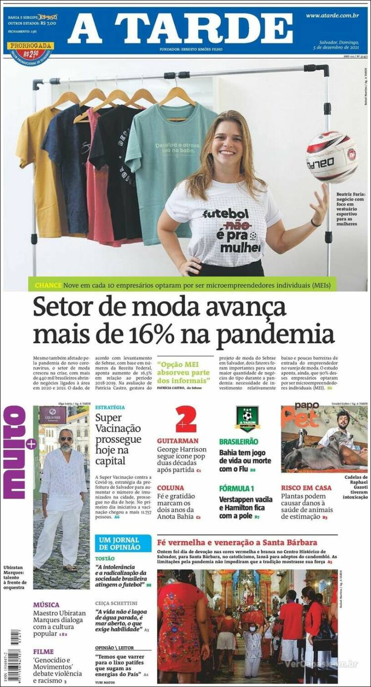 Portada de Diário A Tarde (Brasil)