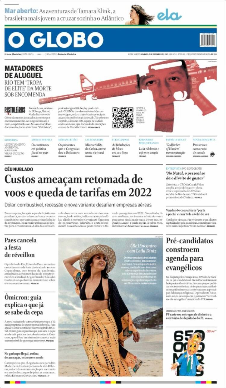 Portada de O Globo (Brasil)