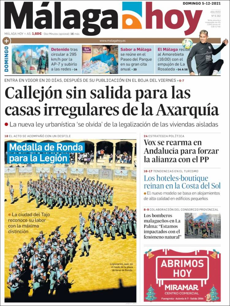 Portada de Málaga Hoy (España)