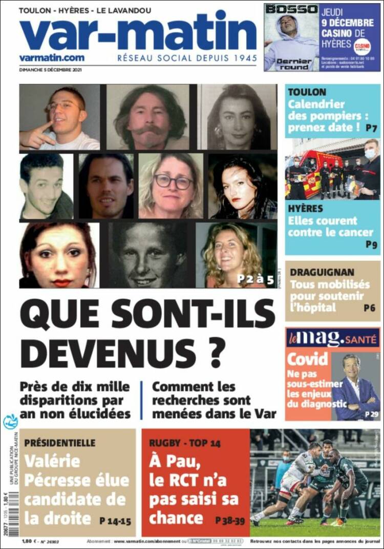 Portada de Nice-Matin (Francia)