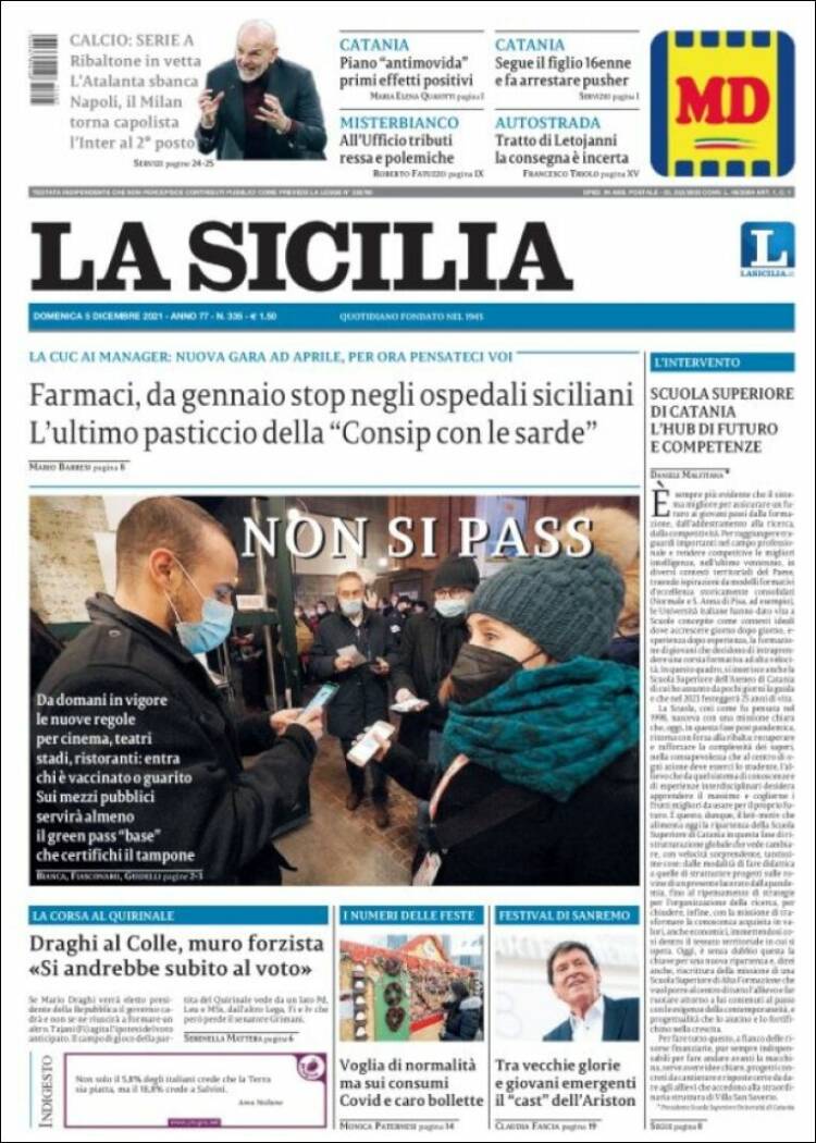 Portada de La Sicilia (Italia)