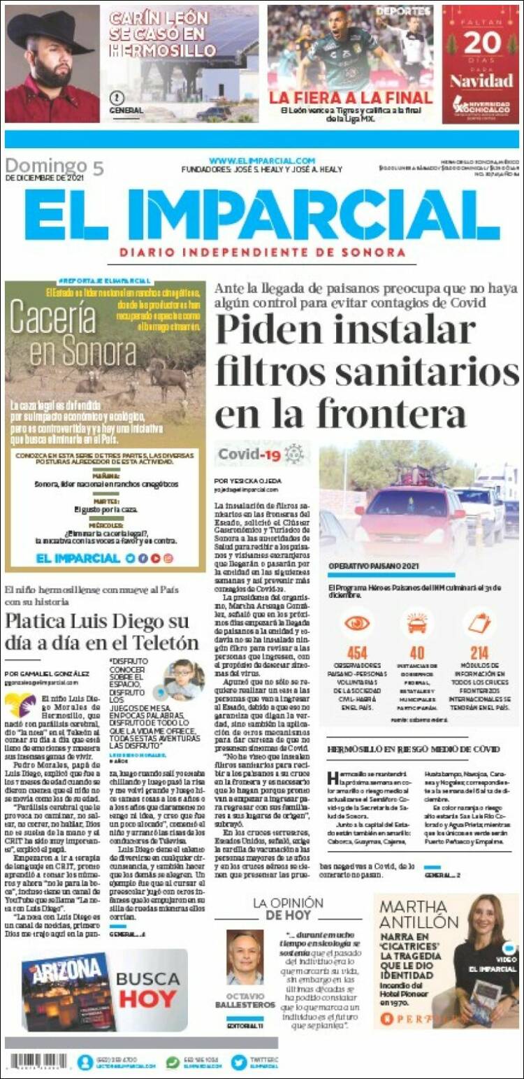 Portada de El Imparcial (M&eacute;xico)