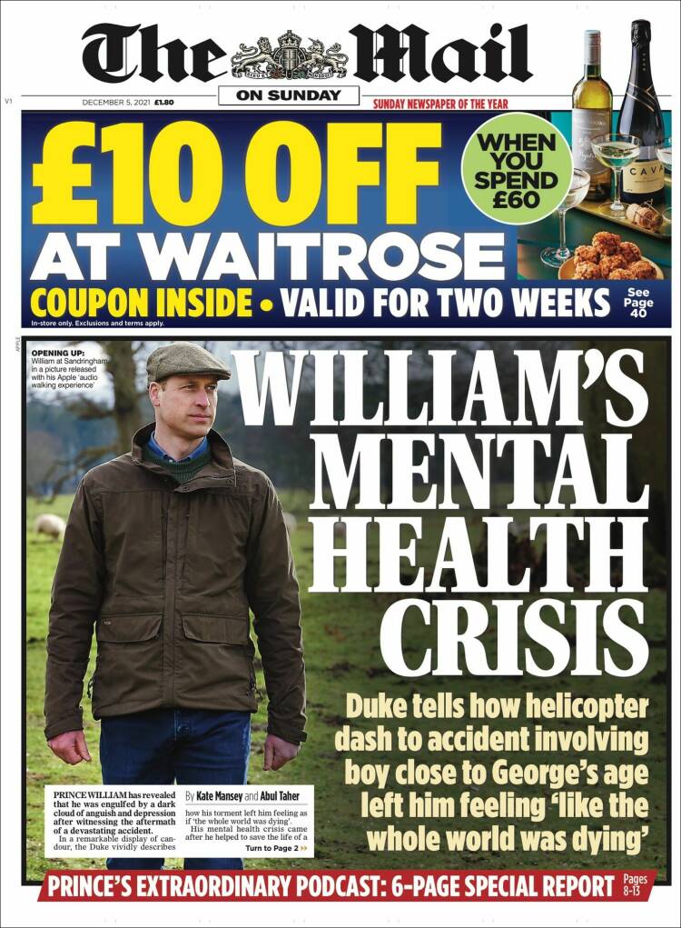 Portada de Daily Mail (Reino Unido)