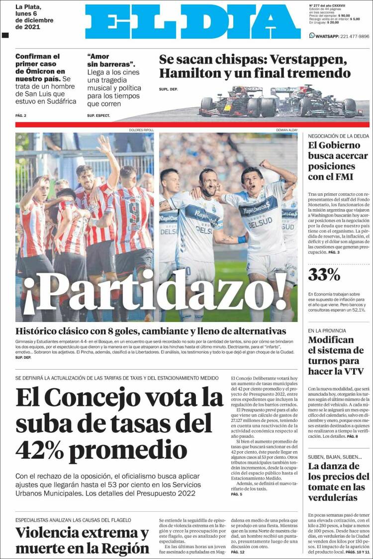 Portada de El Día de la Plata (Argentina)