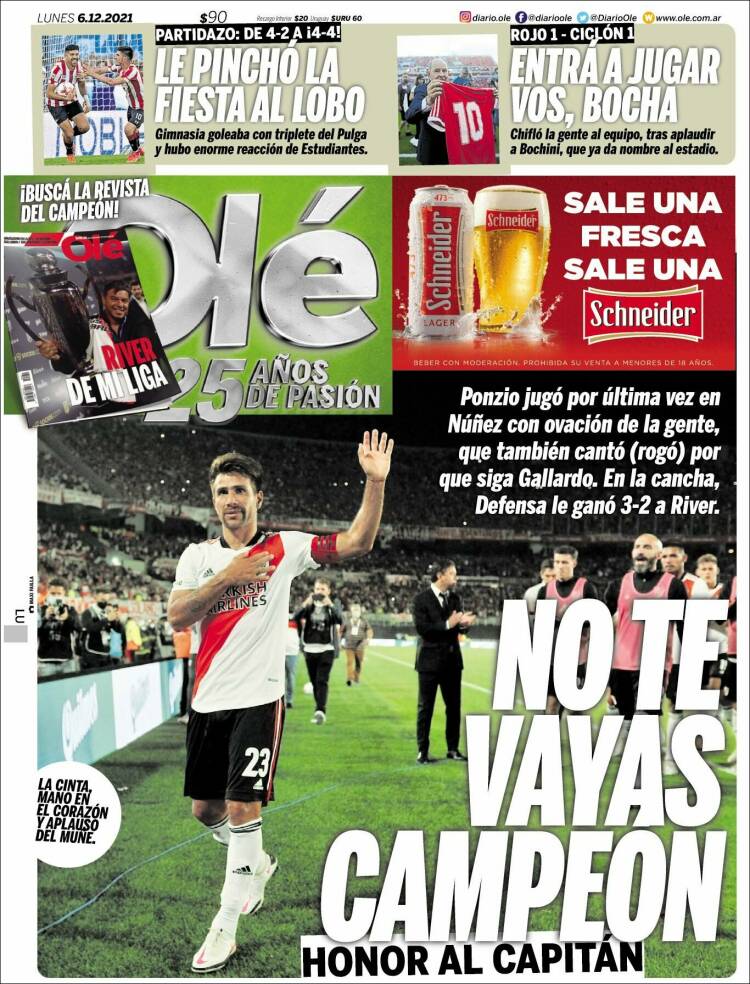 Portada de Olé (Argentina)
