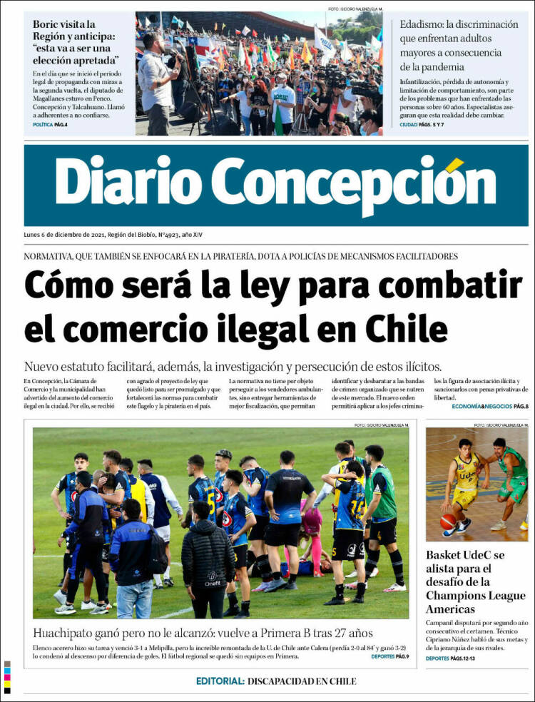 Portada de Diario de Concepción (Chile)