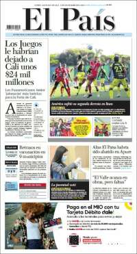 Portada de El País - Cali (Colombia)