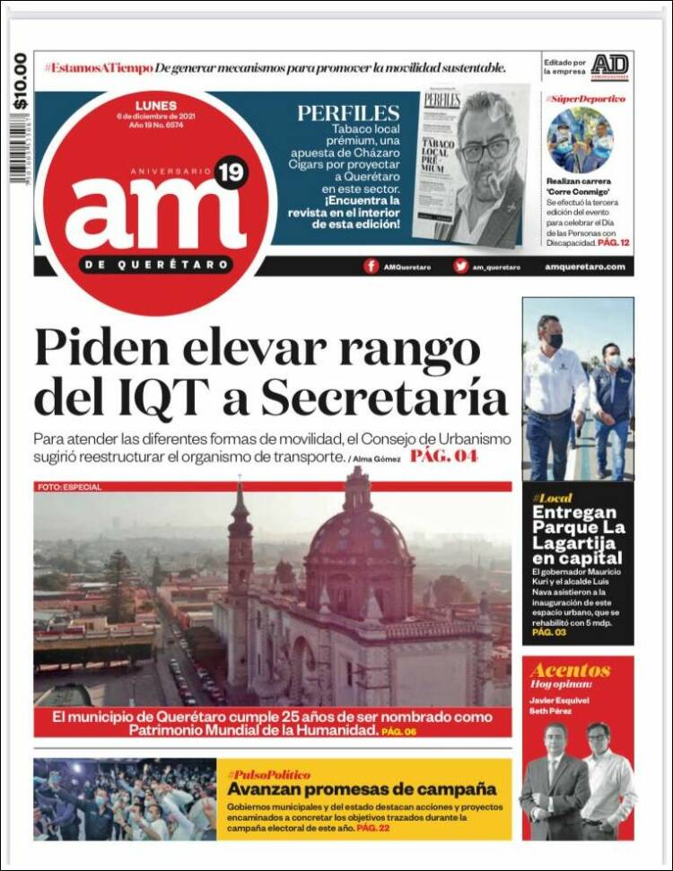 Portada de A.M. Querétaro (M&eacute;xico)
