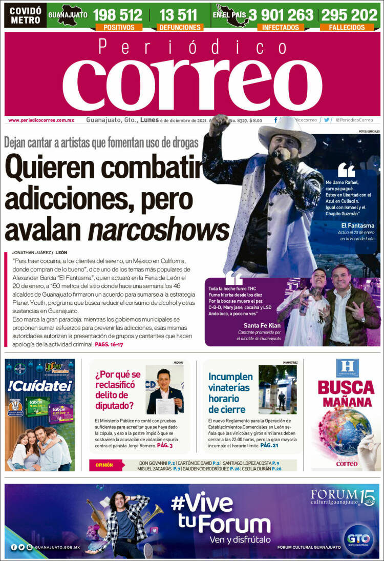 Portada de Correo - El diario del Estado de Guanajuato (M&eacute;xico)