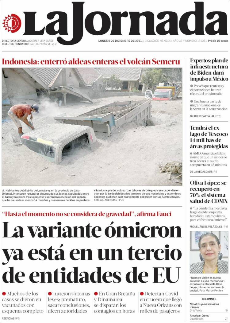 Portada de La Jornada (M&eacute;xico)