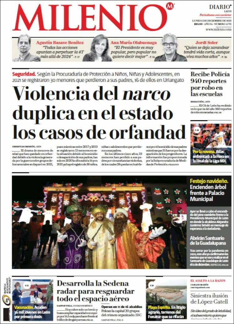 Portada de Milenio de León (M&eacute;xico)