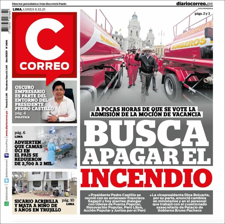 Portada de Diario Correo (Per&uacute;)