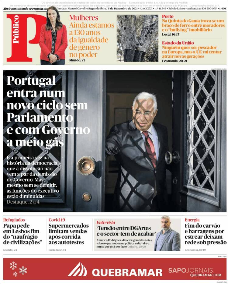 Portada de Público (Portugal)