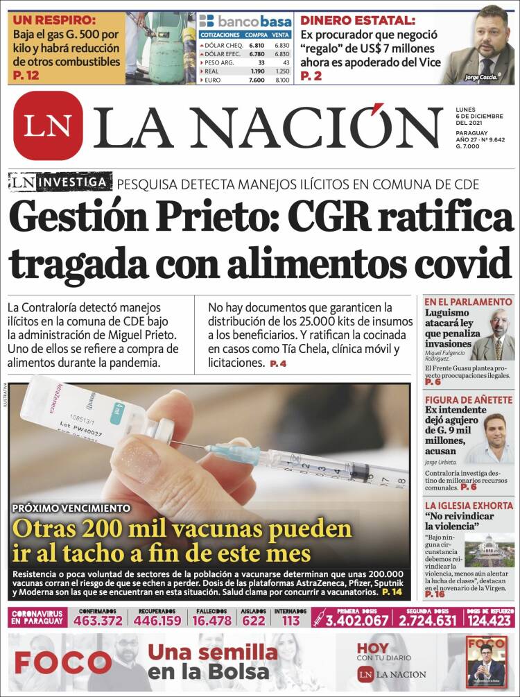 Portada de La Nación (Paraguay)
