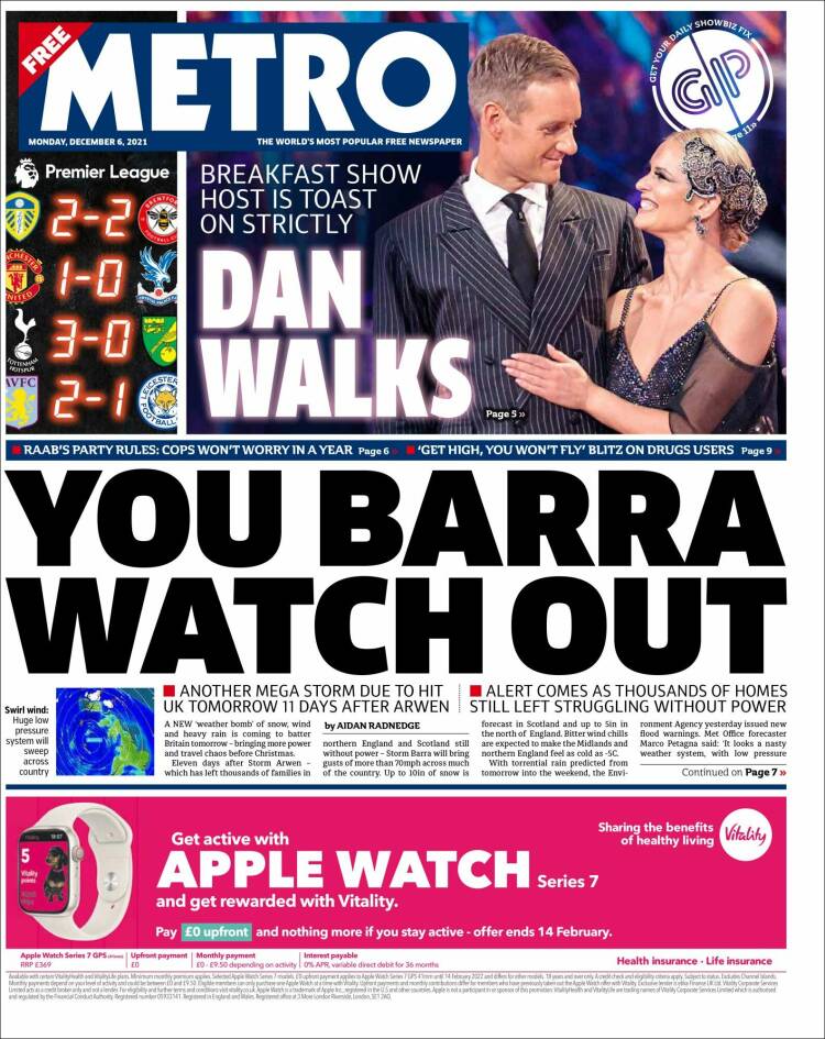 Portada de Metro (Reino Unido)